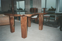 Walnut slab dining table